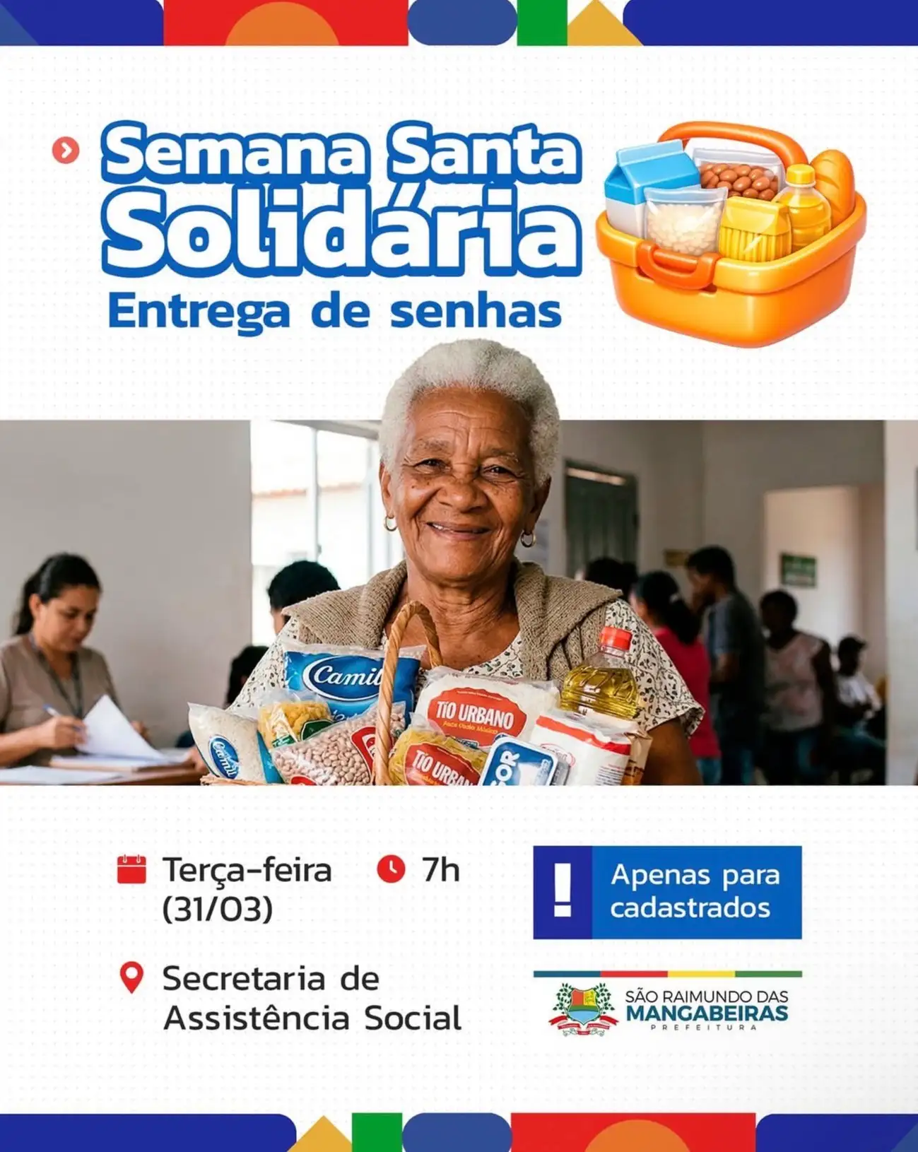 Foto 1 – Prefeitura de São Raimundo das Mangabeiras realiza ação “Semana Santa Solidária” com entrega de cestas básicas e peixes