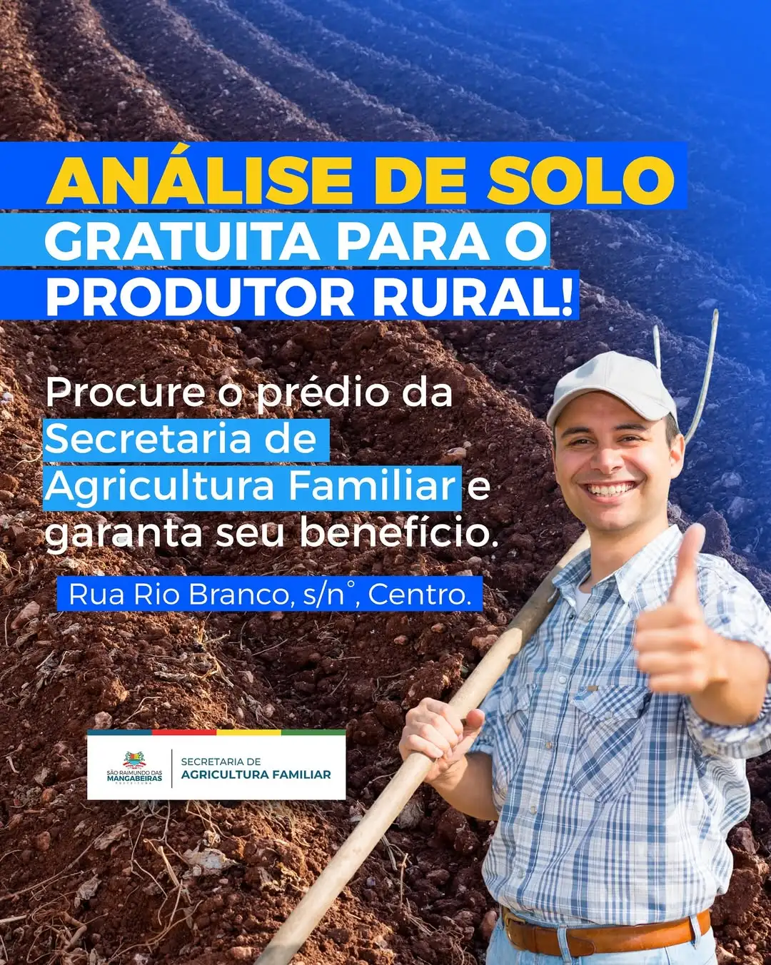Mangabeiras oferece análise de solo gratuita para produtores rurais